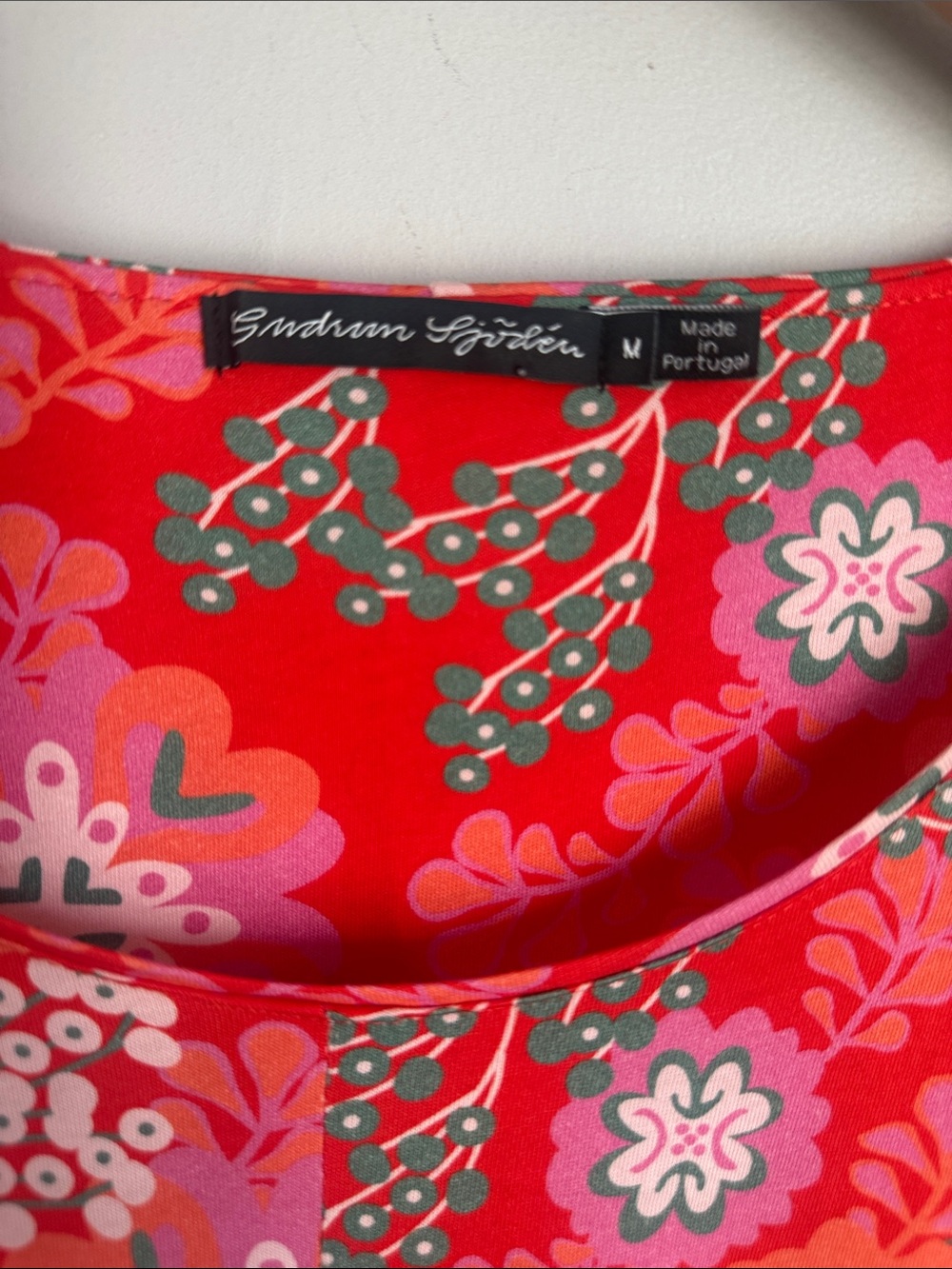 NEW Gudrun Sjödén Red Floral Print Swing Dress Medium - Picture 5 of 7